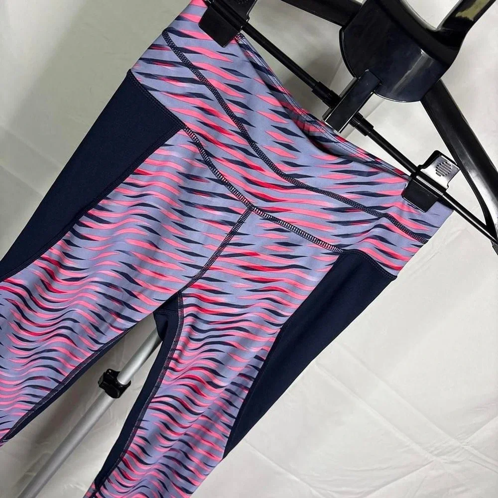 Athleta multicolor zebra stripe leggings